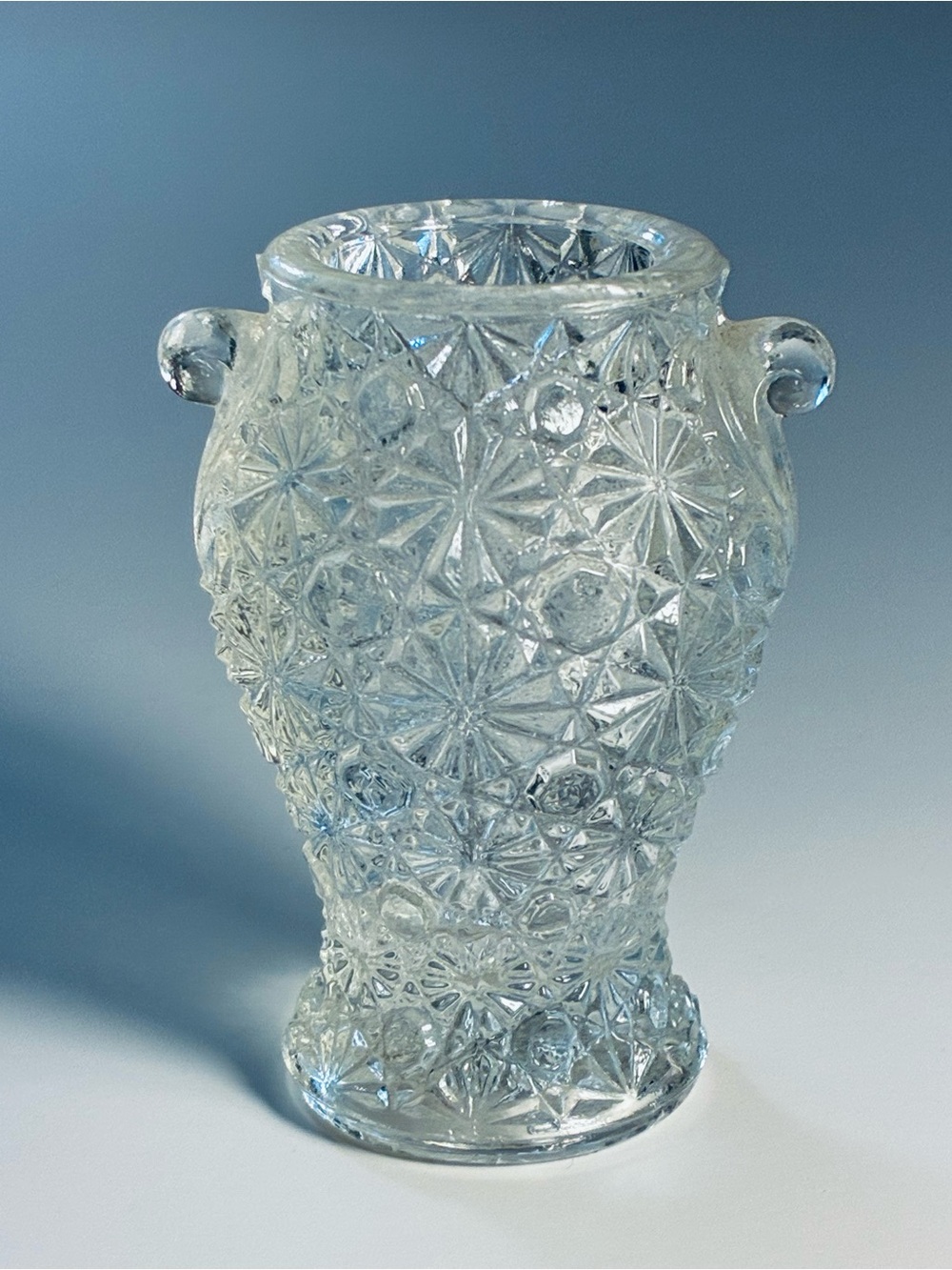 Vintage Pressed Glass Miniature Vase/ Toothpick Holder